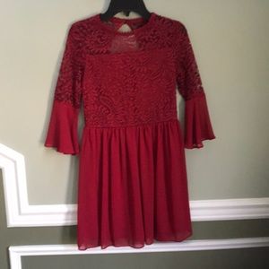 Burgundy Big Girl Dress